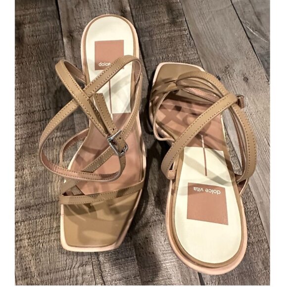 Dolce Vita Tan Wedge Sandals - Picture 3 of 15